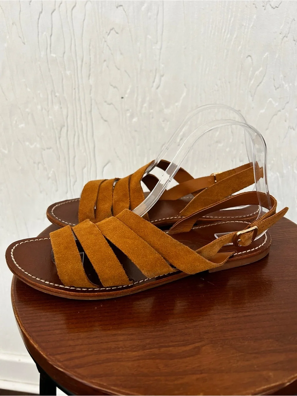MANGO Suede Strappy Sandals Brown 8/39 Desert Safari Neutral Staple Beach - Picture 2 of 5